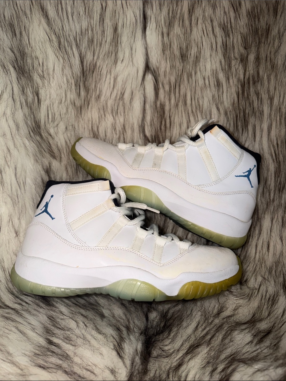 Jordan Columbia 11s  White Sneakers with Light Blue Jumpman